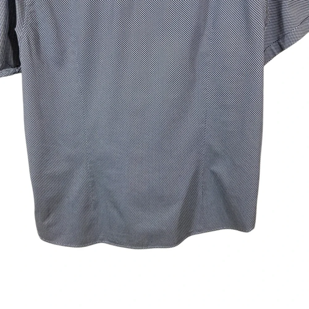 Ted Baker Shirt Mens 6 XL Short Sleeve Blue Geometric‎ Slim Office Pocket Cotton